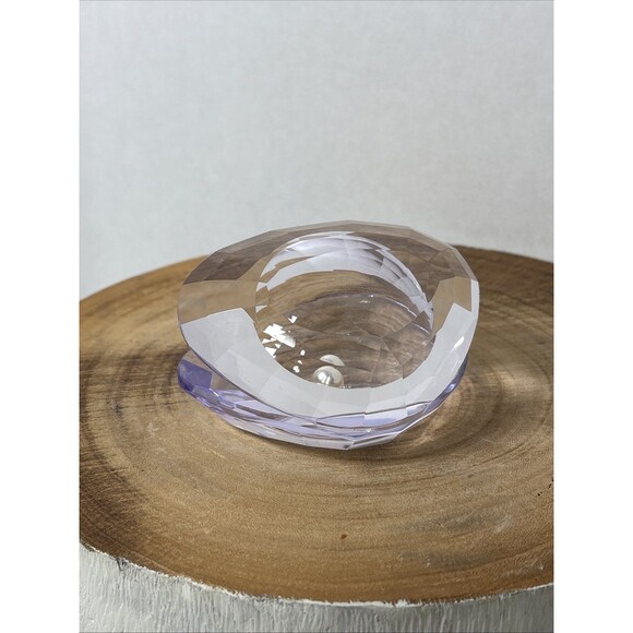 Simon Designs Purple Lavender Lilac Crystal Clam Oyster Shell Pearl Paperweight - Picture 3 of 9